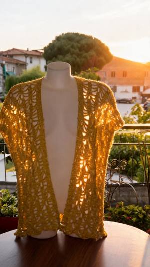 Cardigan traforato · maglia aperta