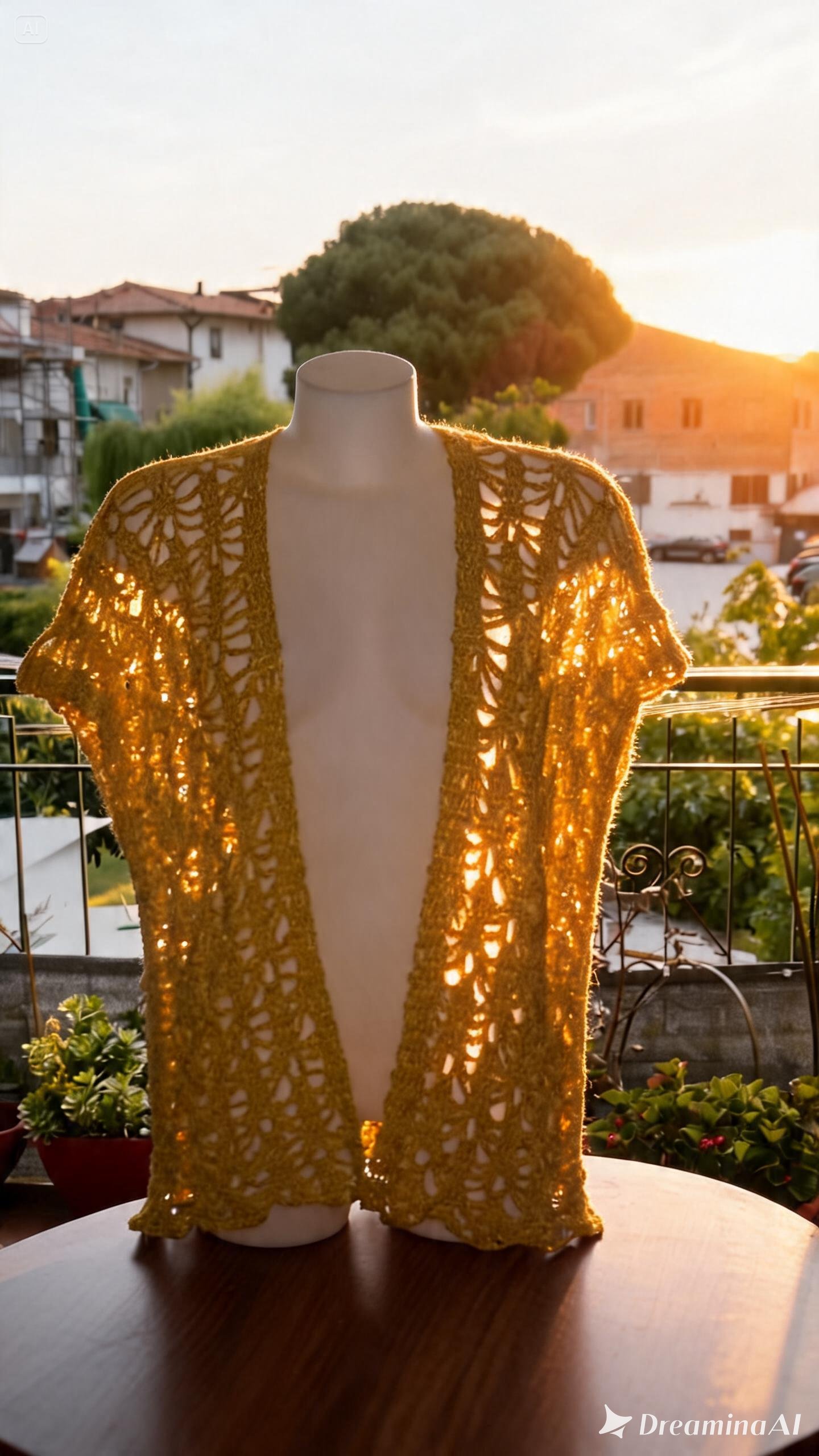 Cardigan traforato · maglia aperta